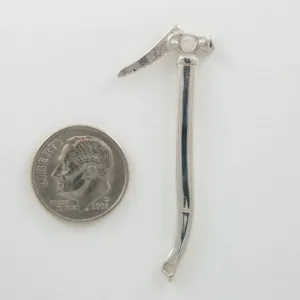 Ice Tool Ice Axe Tie Tack - Sterling Silver - Rock Climbing Jewelry