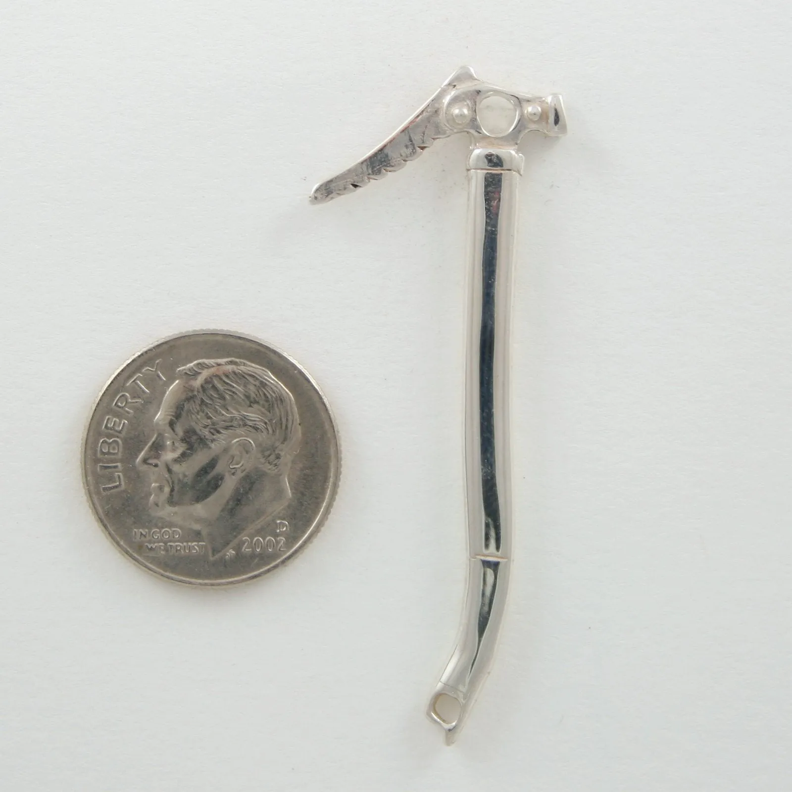 Ice Tool Ice Axe Tie Tack - Sterling Silver - Rock Climbing Jewelry