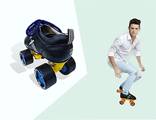 Jaspo pro-10 Quad Shoe Skates (Blue, 6 UK(Foot Length 25.1 cms))