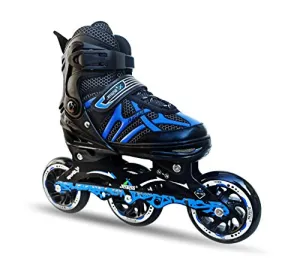 JASPO Radar Hydra-MAX Adjustable Inline Shoe Skates for All Age Groups (Blue, Medium (1-4 UK))