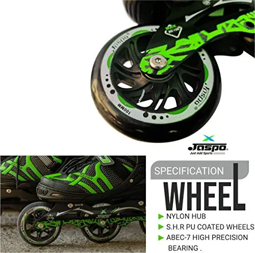 JASPO Radar Pro Hydra-MAX Adjustable Inline Shoe Skates for All Age Groups