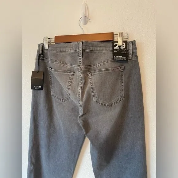 JOE'S NWT Flawless Lara Mid Rise Straight Ankle Gray Raw Hem Y2K Denim Jeans 29