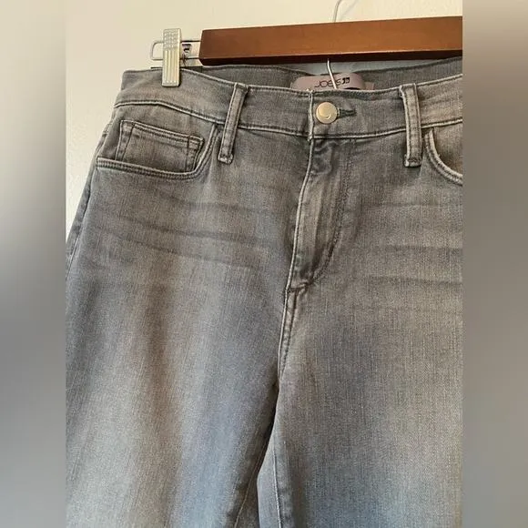 JOE'S NWT Flawless Lara Mid Rise Straight Ankle Gray Raw Hem Y2K Denim Jeans 29