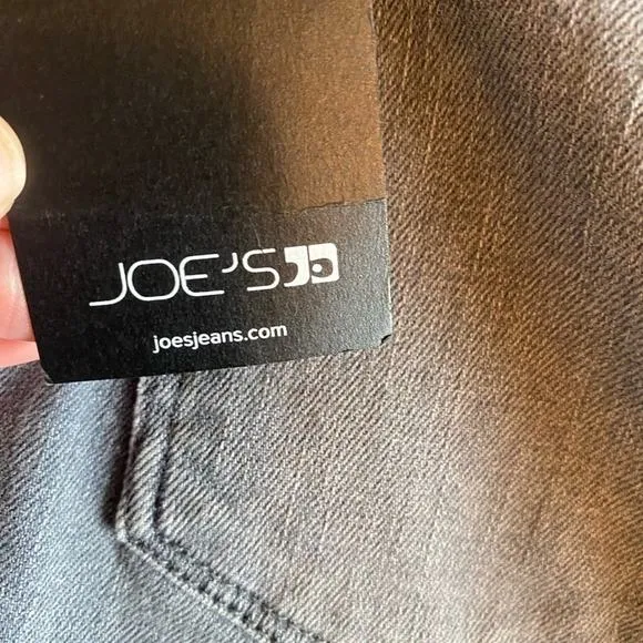 JOE'S NWT Flawless Lara Mid Rise Straight Ankle Gray Raw Hem Y2K Denim Jeans 29