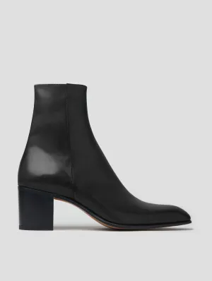 JUAN 60MM ANKLE BOOT IN BLACK CALFSKIN