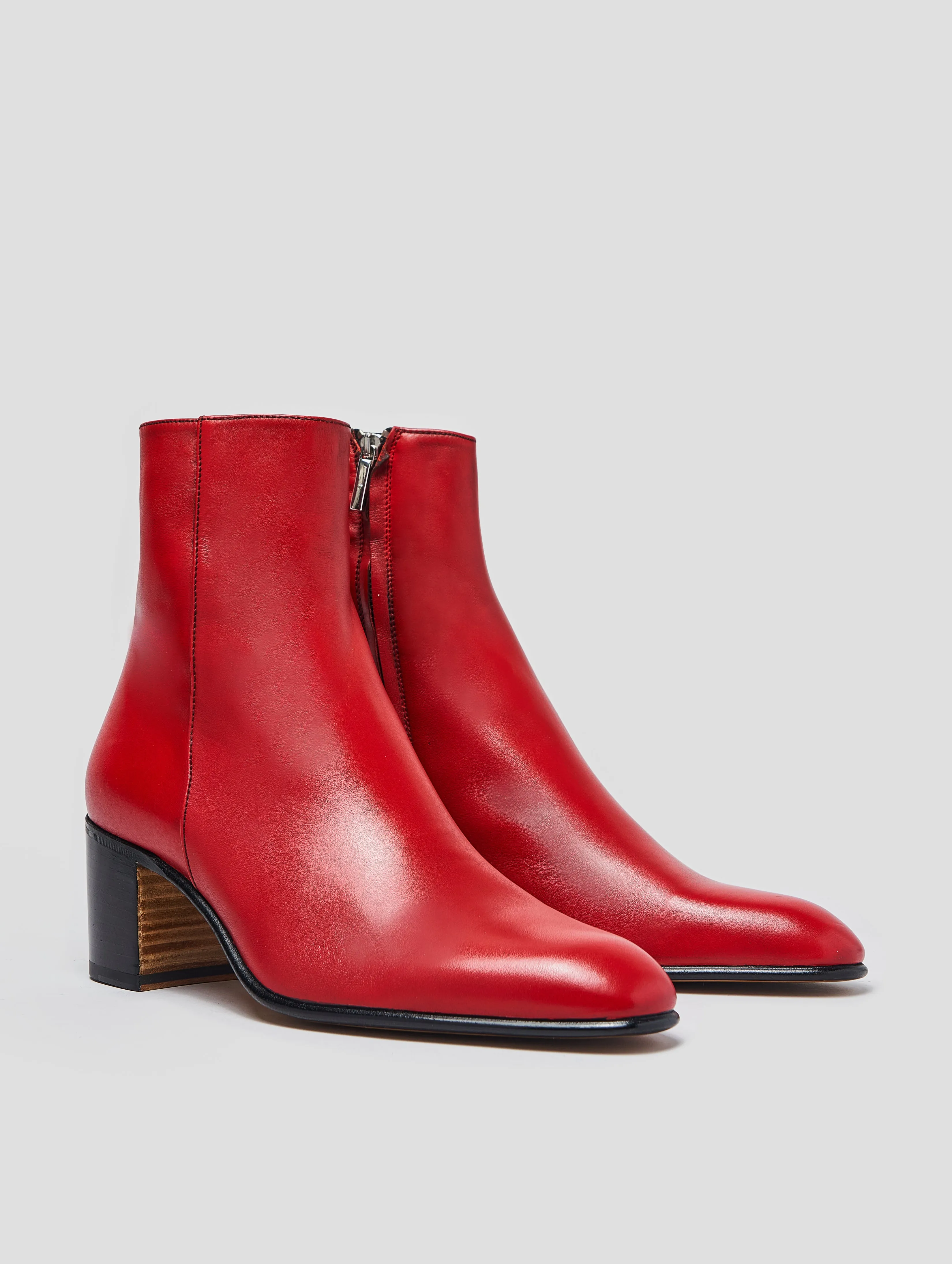 JUAN 60MM ANKLE BOOT IN RED CALFSKIN - Woman