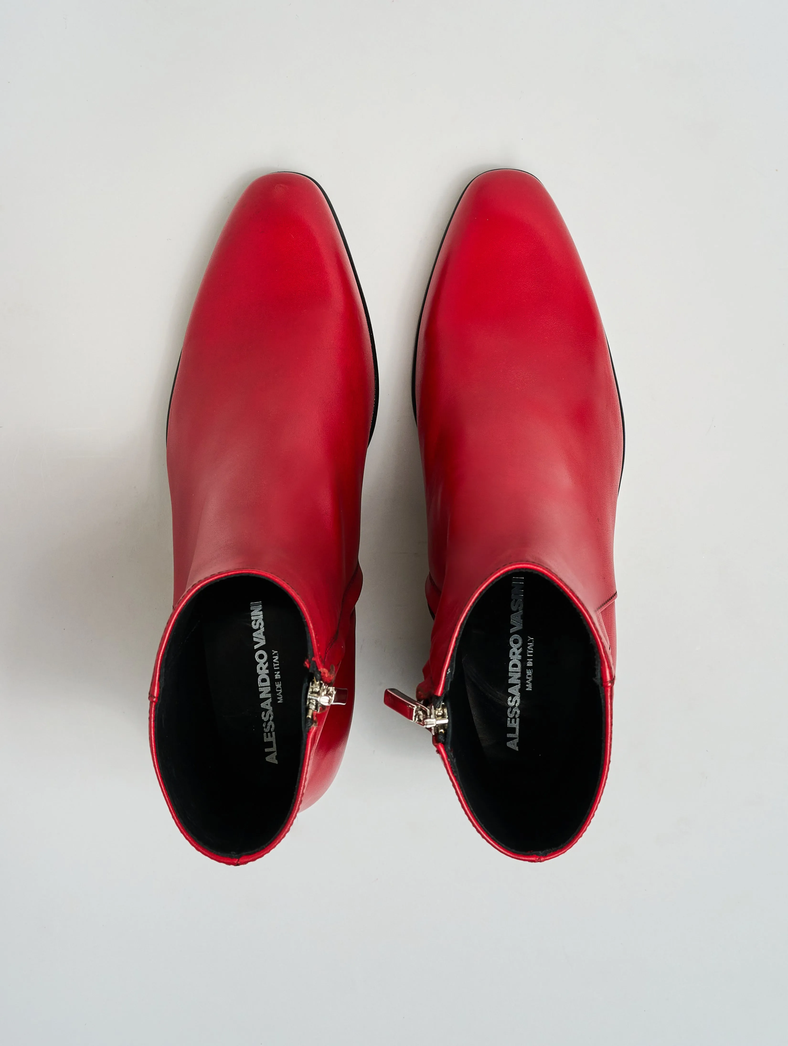 JUAN 60MM ANKLE BOOT IN RED CALFSKIN - Woman