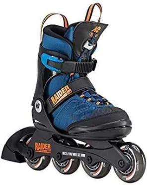 K2 Raider Pro Blue and Orange Kids Adjustable Inline Skates