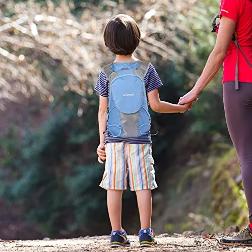 KUYOU Hydration Pack for Kids Water Backpack with Hydration Bladder (Blue)