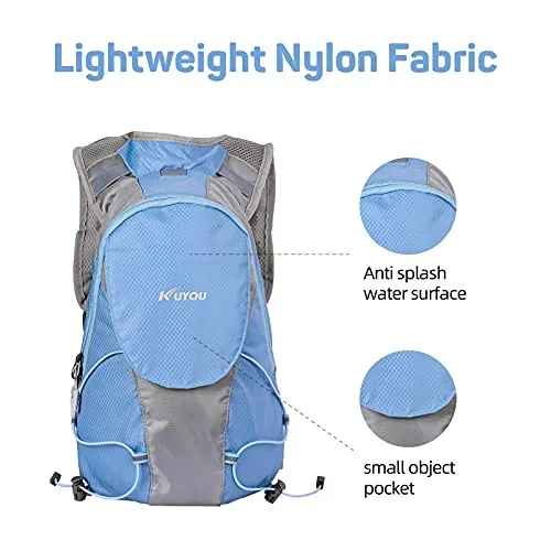 KUYOU Hydration Pack for Kids Water Backpack with Hydration Bladder (Blue)