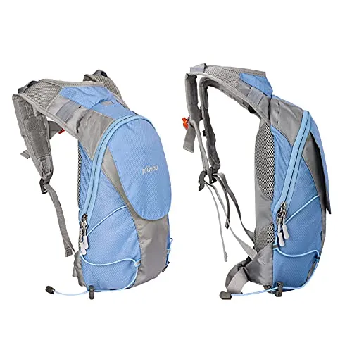 KUYOU Hydration Pack for Kids Water Backpack with Hydration Bladder (Blue)