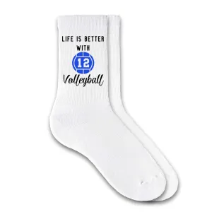 Life is Better with Volleyball - Personalized Volleyball Socks