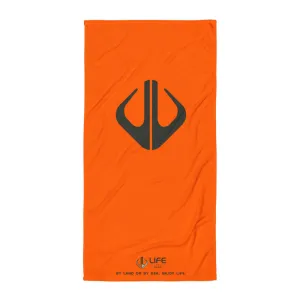 Life League Gear Towel - By Land or By Sea, Enjoy Life. (High Viz Orange)