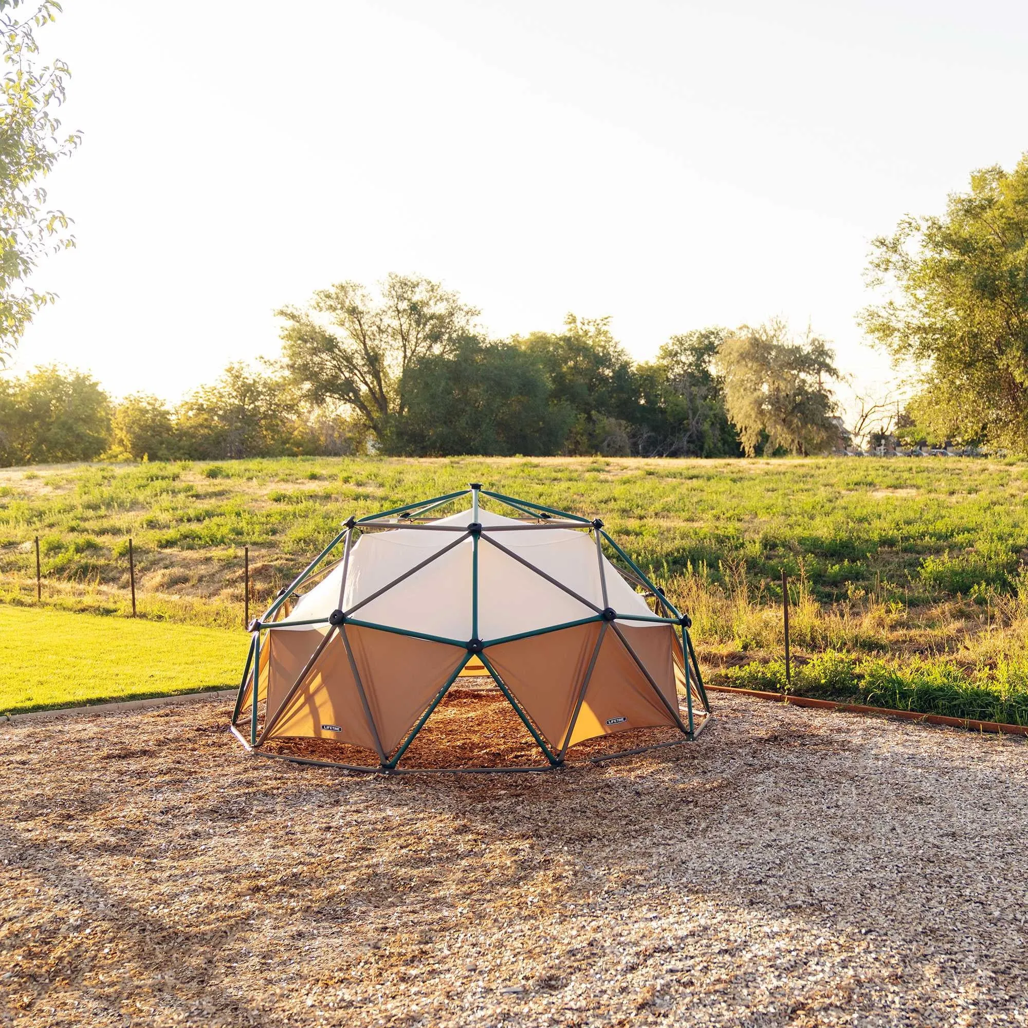 Lifetime Kid's Outdoor 5 ft. H x 10 ft. W Dome Climber w/Canopy, Green and Brown (90612) - display_model