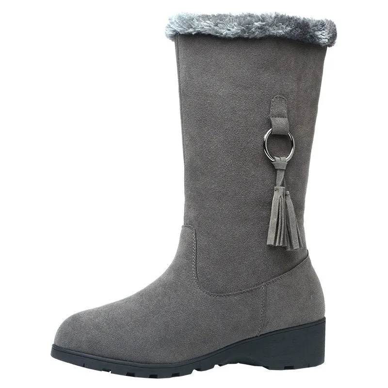 Long Furry Mouth Fleece-lined Martin Boots Autumn And Winter New