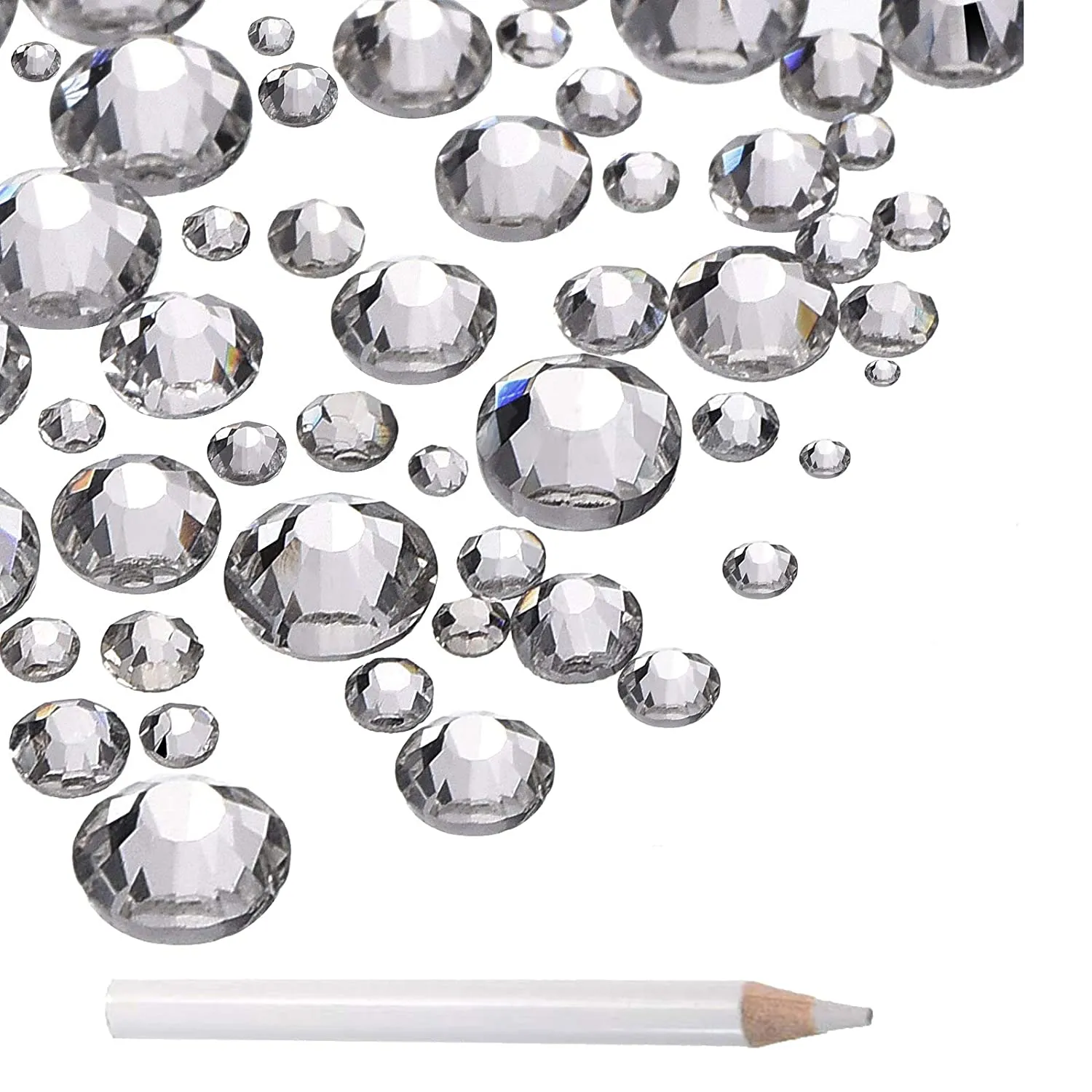 LPBeads 3456 Pieces 6 Sizes Aquamarine Flat Back Round Crystal Rhinestones for Crafts Nails Art Face Makeup Clothes DIY with Pick Up Tweezers and Picking Pen