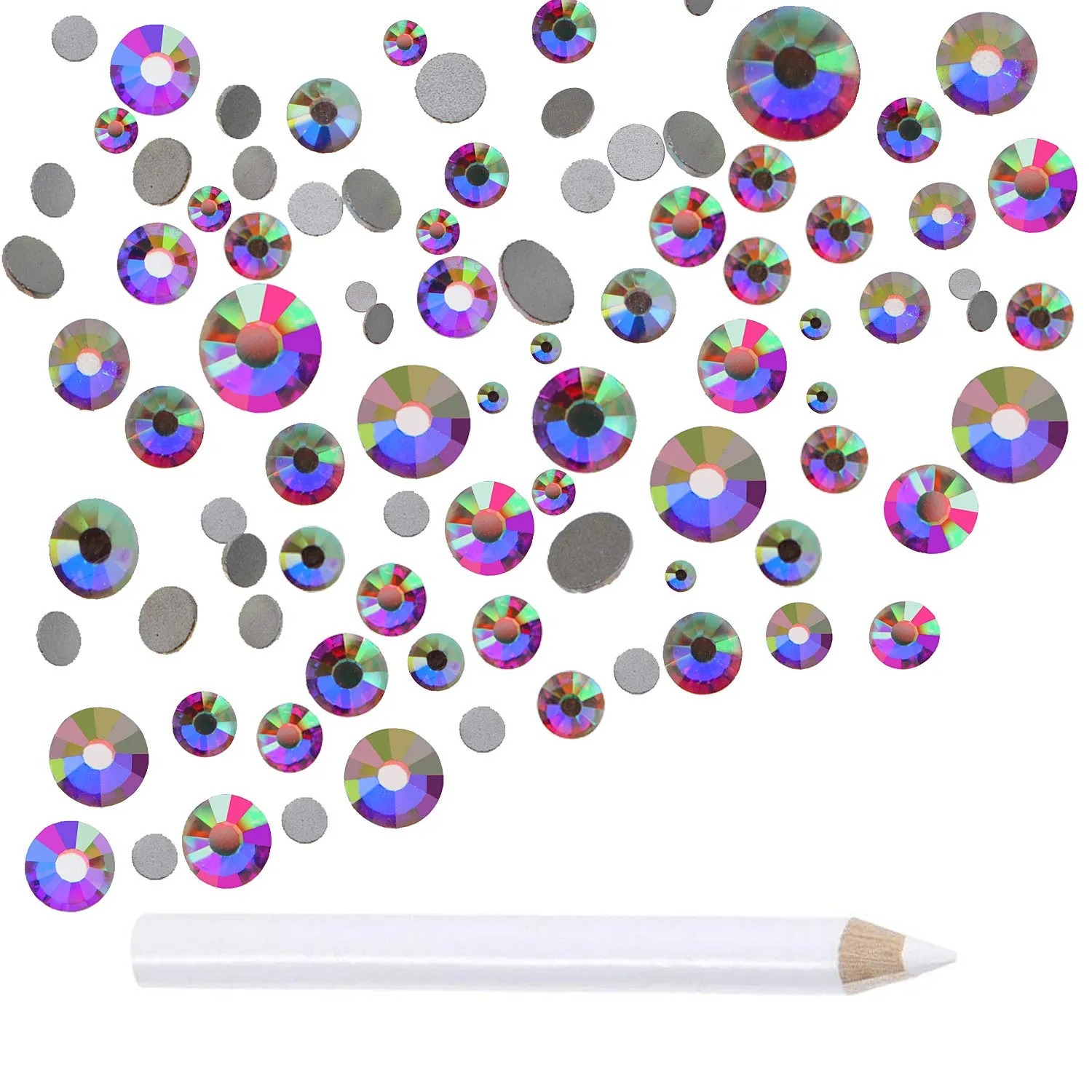 LPBeads 3456 Pieces 6 Sizes Aquamarine Flat Back Round Crystal Rhinestones for Crafts Nails Art Face Makeup Clothes DIY with Pick Up Tweezers and Picking Pen