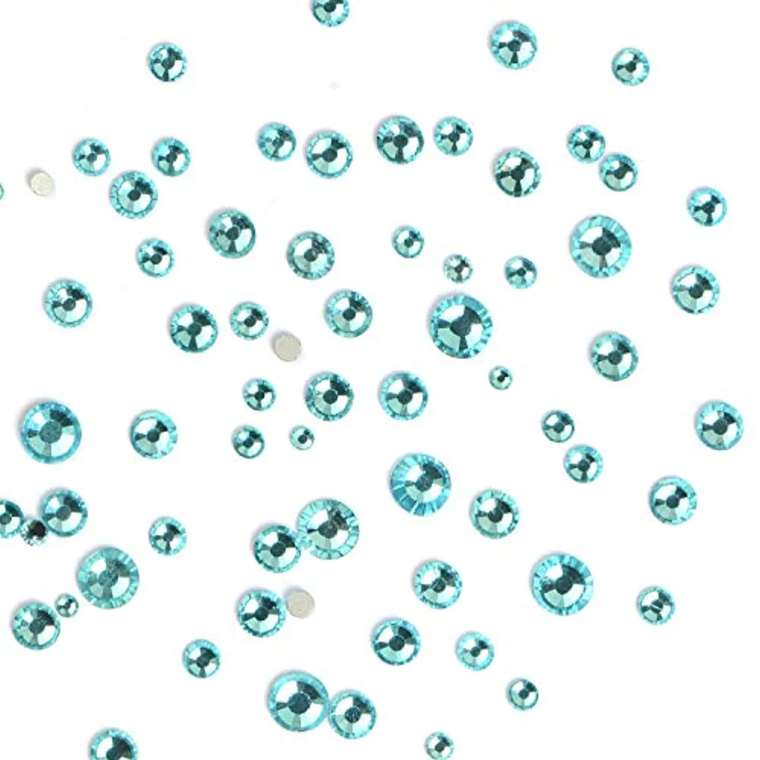 LPBeads 3456 Pieces 6 Sizes Aquamarine Flat Back Round Crystal Rhinestones for Crafts Nails Art Face Makeup Clothes DIY with Pick Up Tweezers and Picking Pen