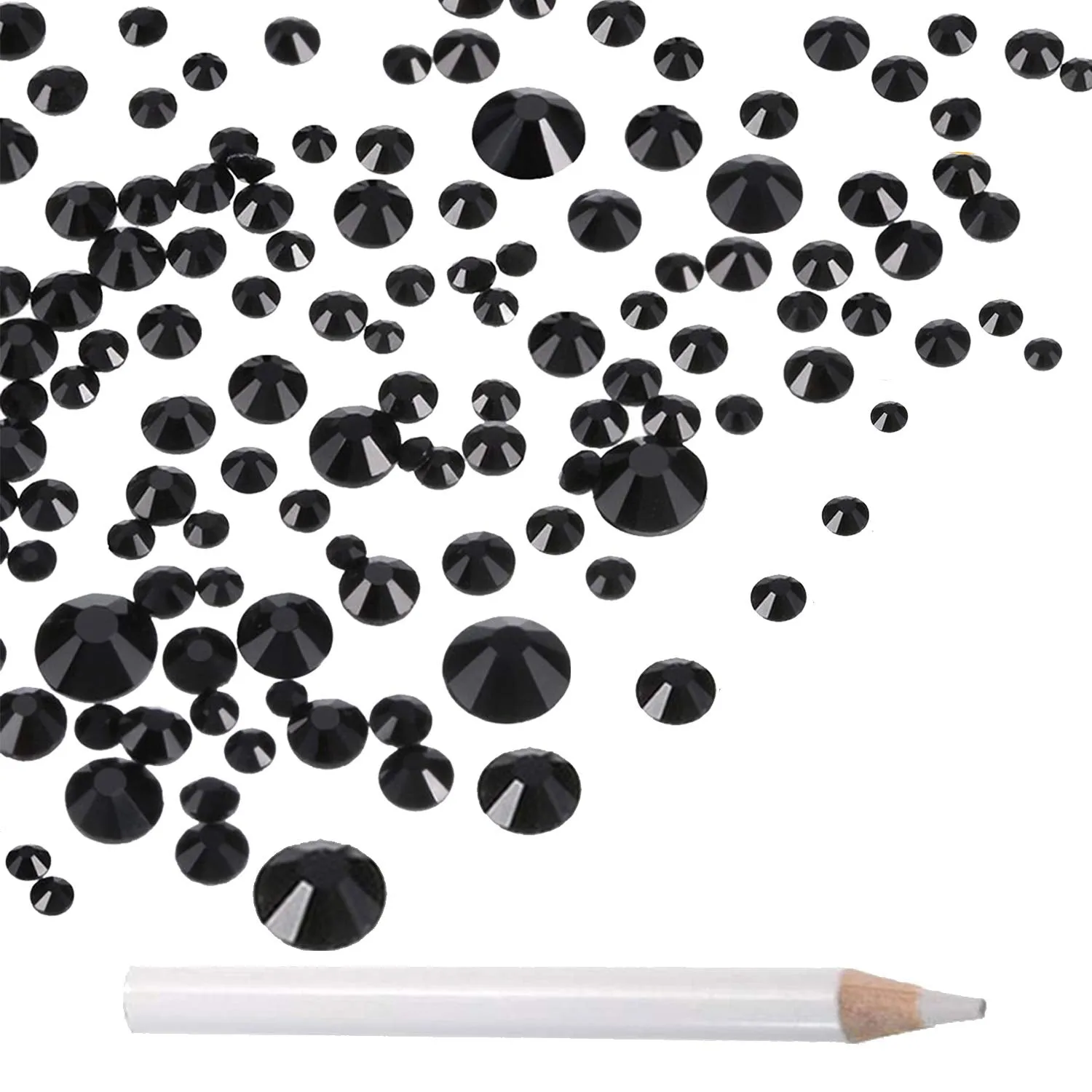 LPBeads 3456 Pieces 6 Sizes Aquamarine Flat Back Round Crystal Rhinestones for Crafts Nails Art Face Makeup Clothes DIY with Pick Up Tweezers and Picking Pen