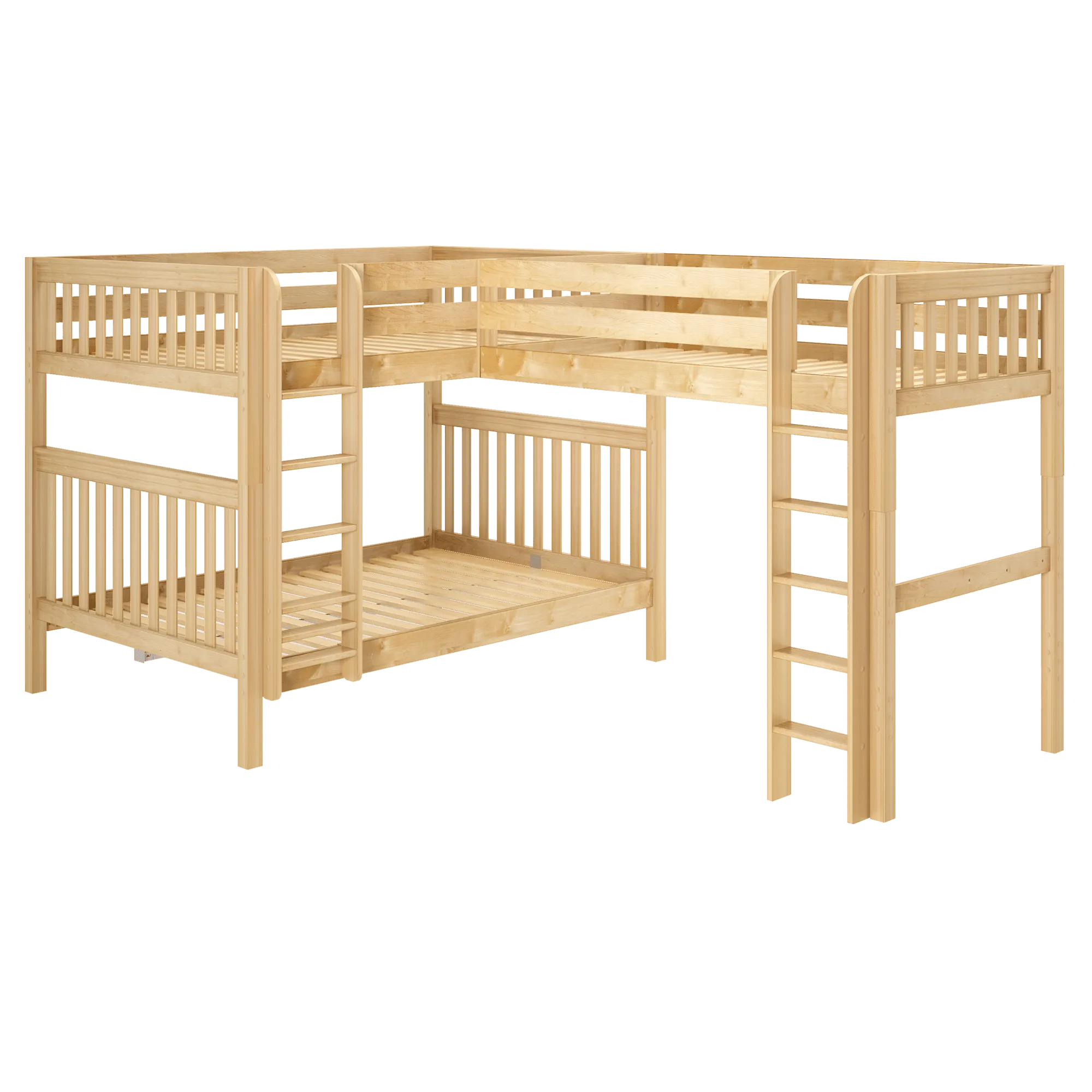 Maxtrix High Corner Loft Bunk Bed - Queen over Queen   Twin XL
