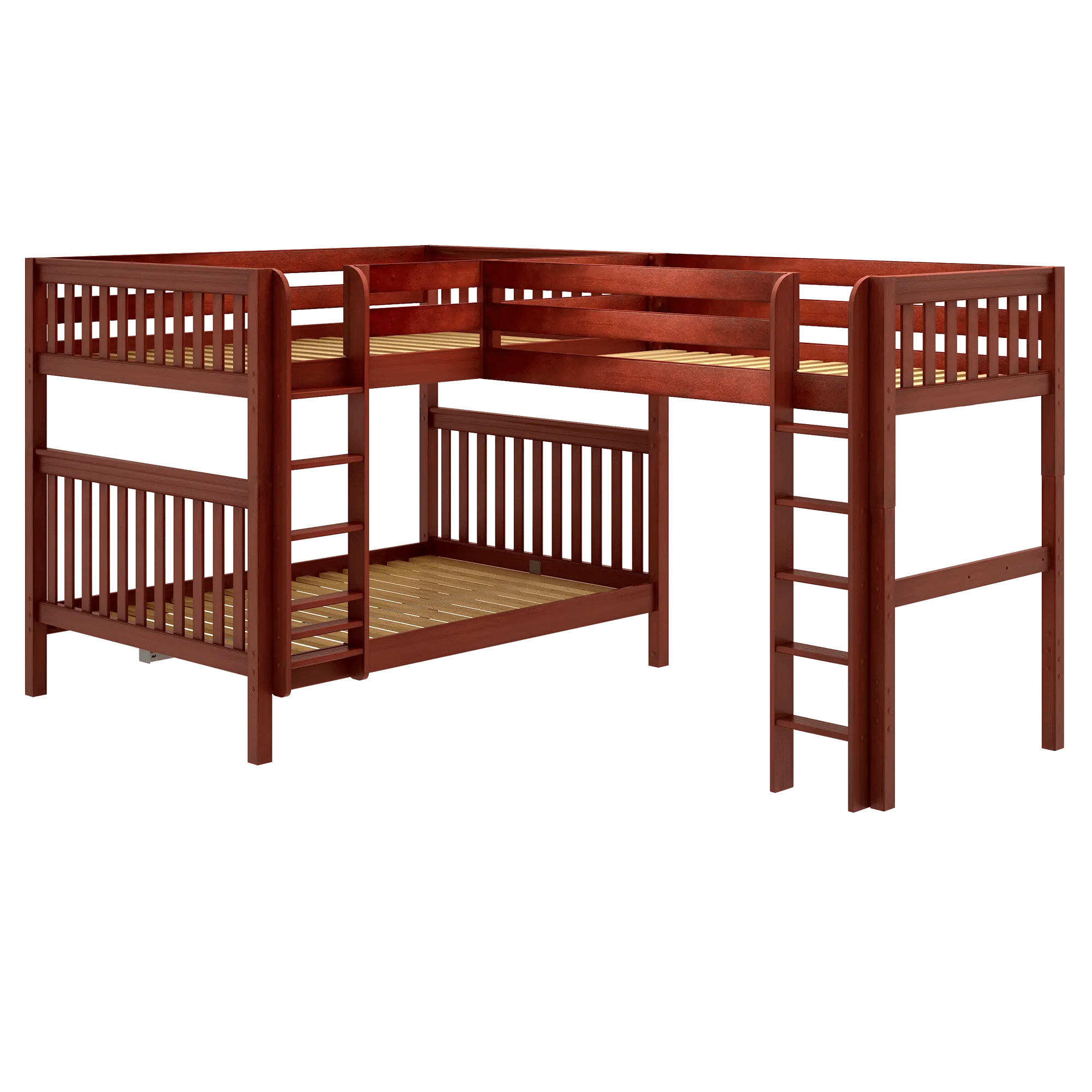 Maxtrix High Corner Loft Bunk Bed - Queen over Queen   Twin XL