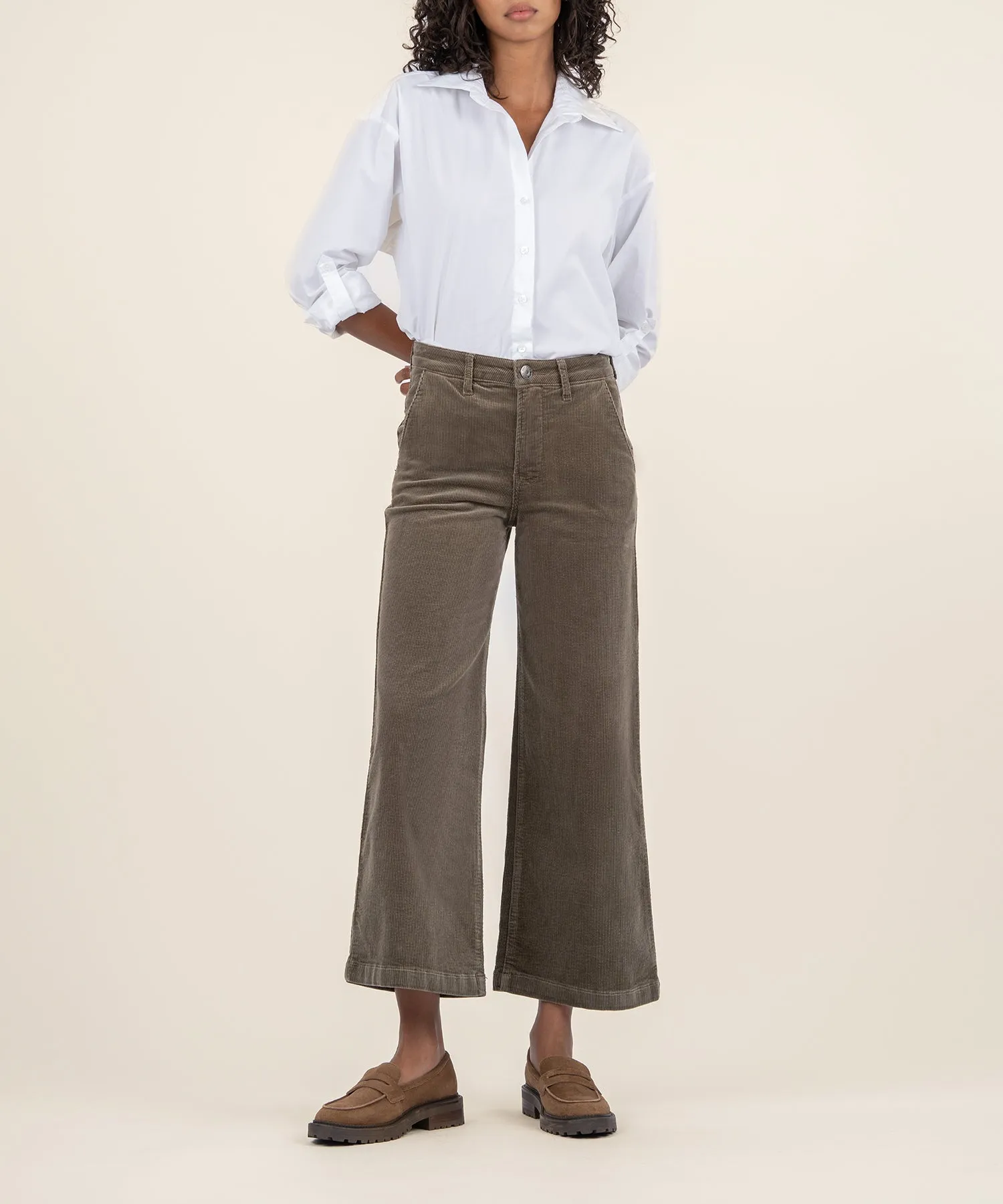 Meg Corduroy Wide Leg - Olive - SALE
