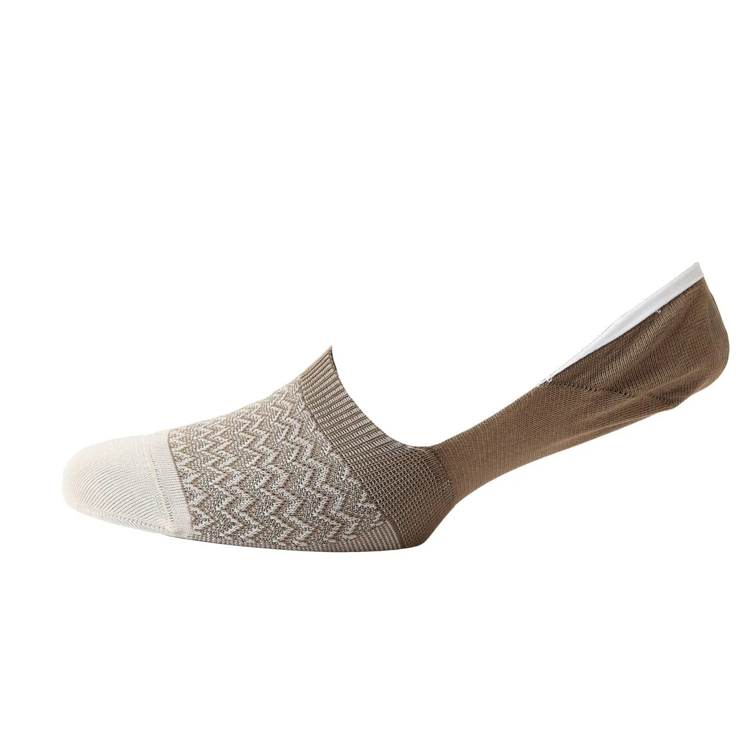 Men's Chevron Mercerised Cotton Invisible Socks
