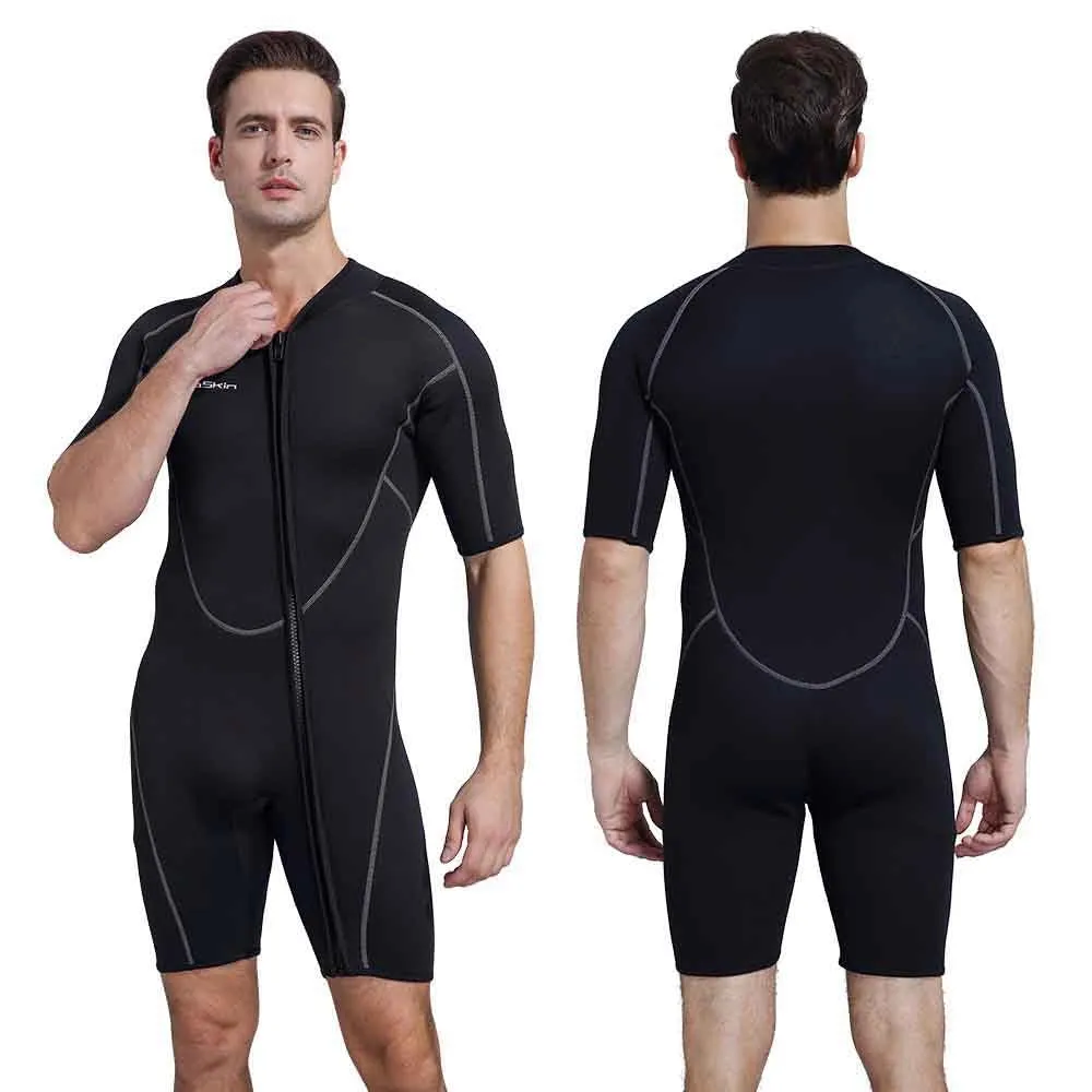 Mens Wetsuit Shorty with Front Zipper