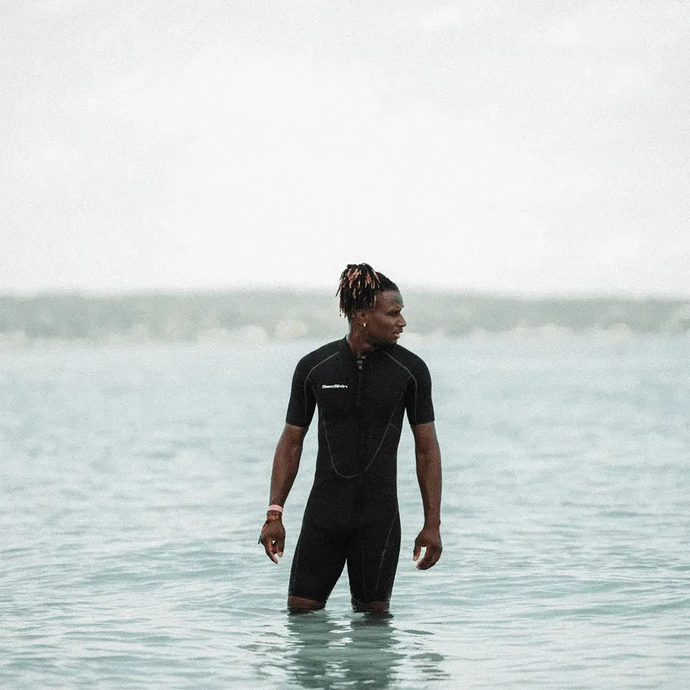 Mens Wetsuit Shorty with Front Zipper