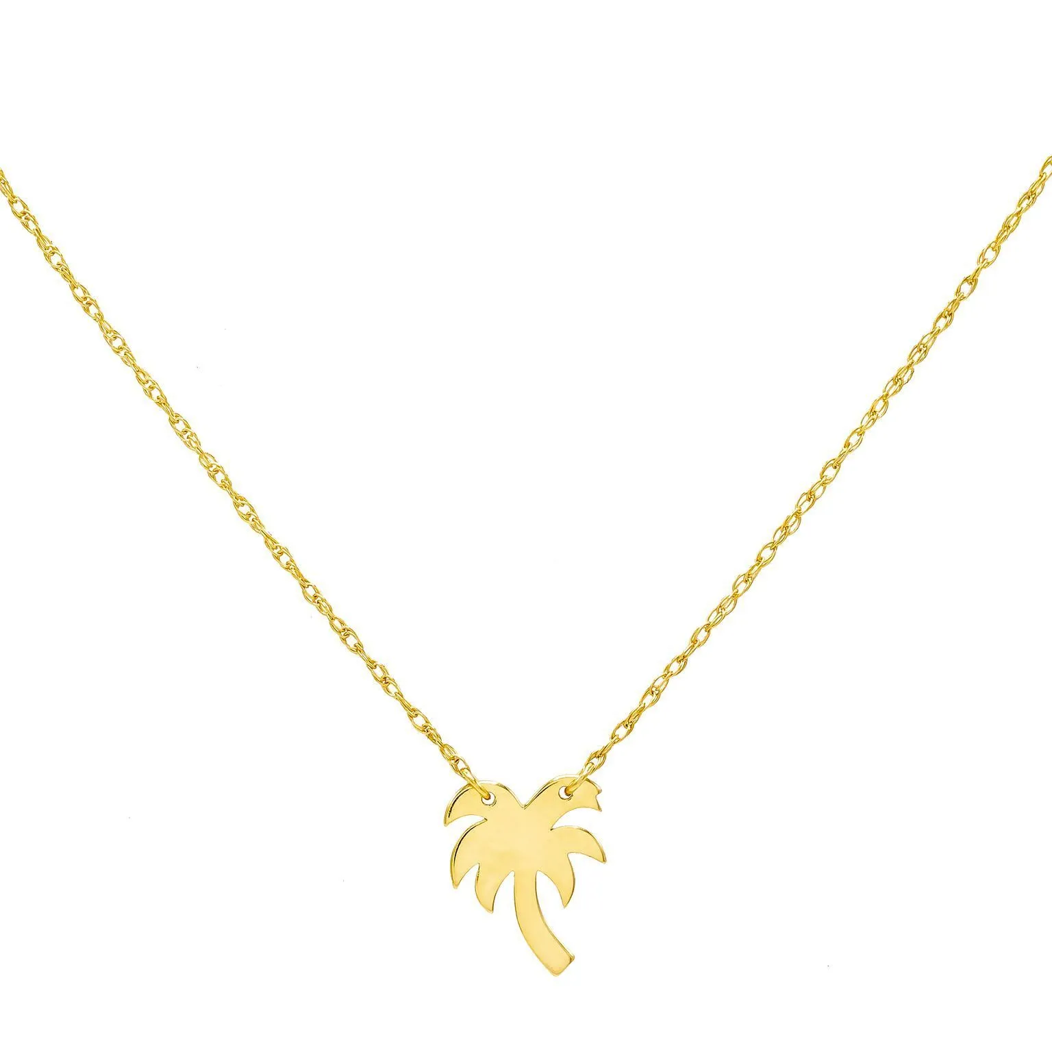 Mini Palm Tree Necklace 14K