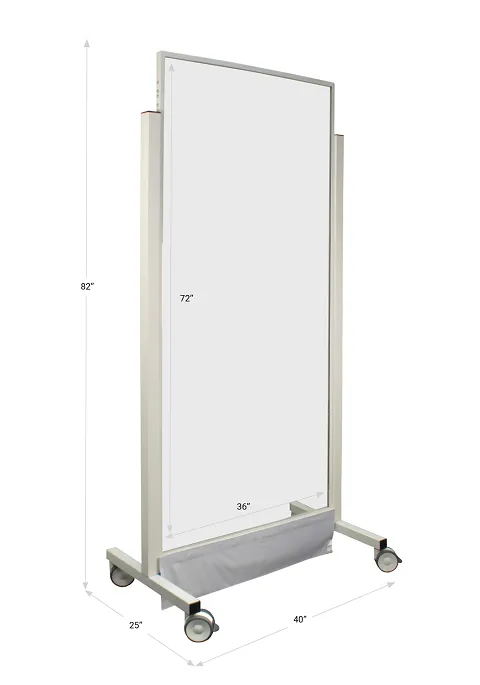 Mobile Lead Barrier - 40" Wide - Extra Tall