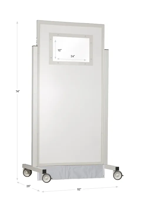 Mobile Lead Barrier - 52" Wide - Medium Window
