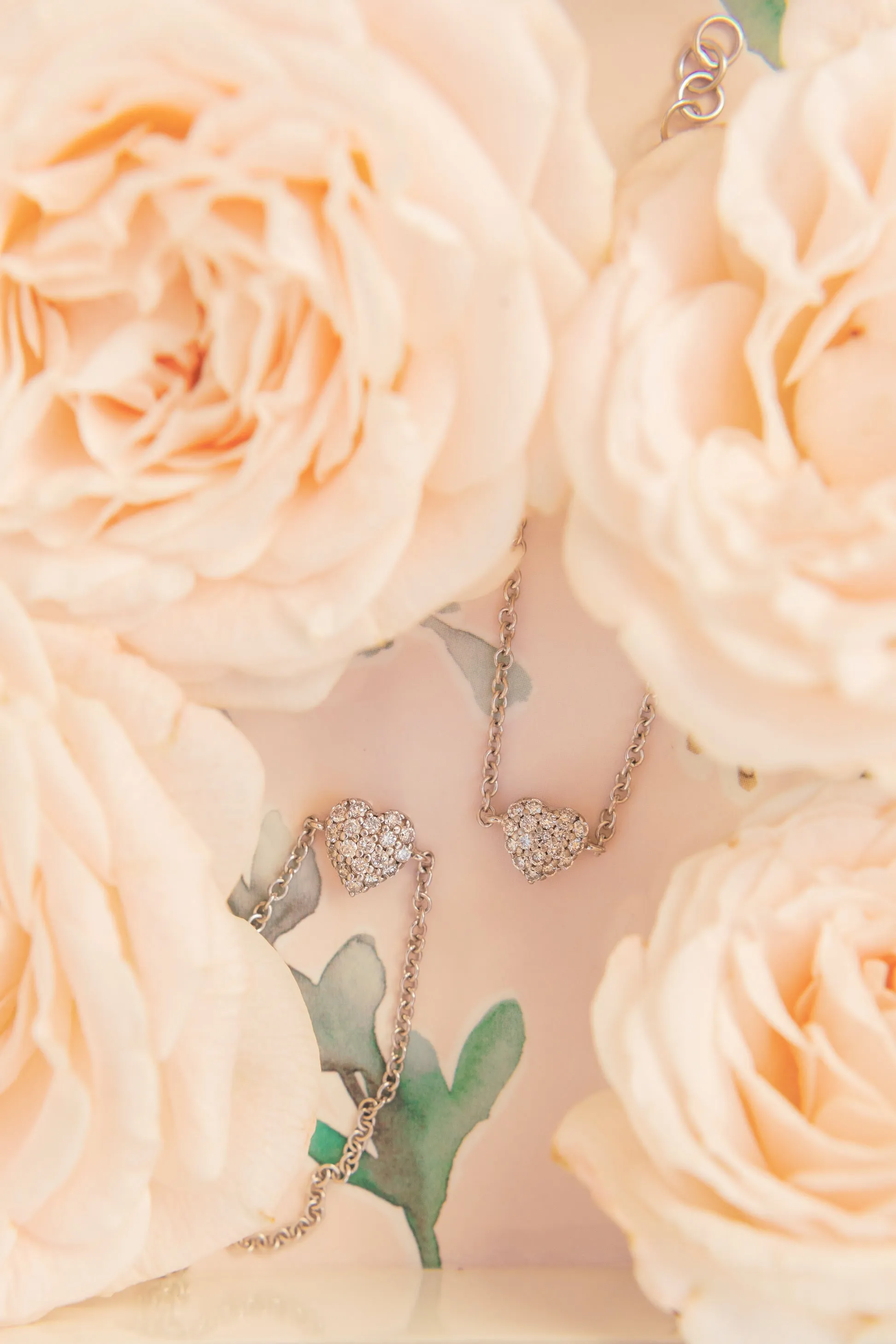 Mom & Babe Matching Diamond Heart Bracelet Set
