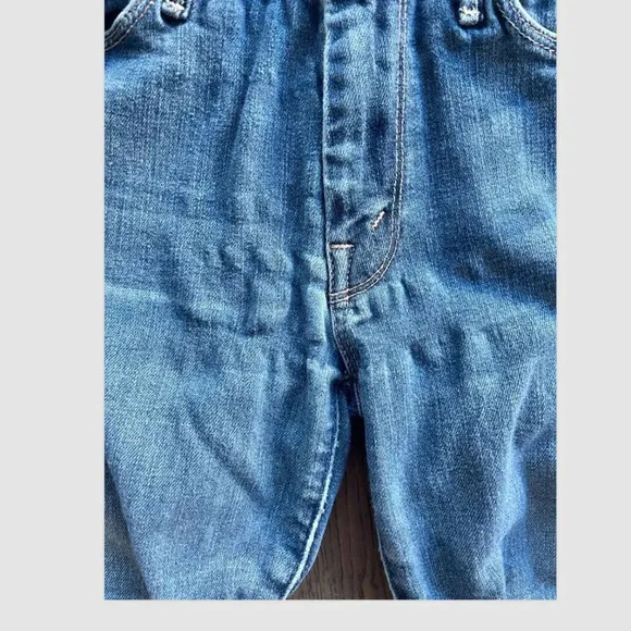 Mother Denim Looker Ankle Fray Size 26 Girl Crush Med Wash Jeans Moderate Wear