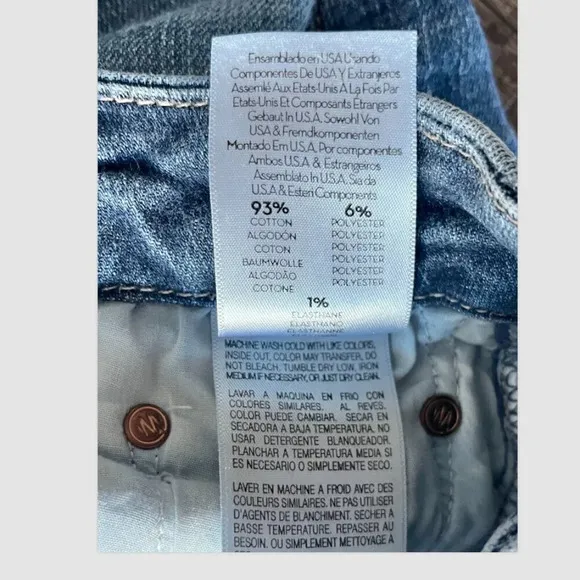Mother Denim Looker Ankle Fray Size 26 Girl Crush Med Wash Jeans Moderate Wear