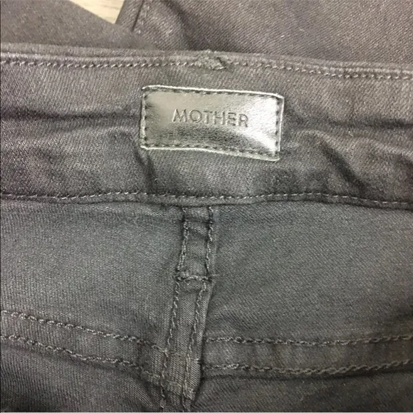 Mother Looker Ankle Fray Guilty As Sin Black Jean
