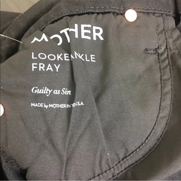 Mother Looker Ankle Fray Guilty As Sin Black Jean