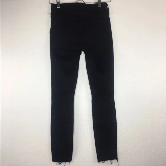 Mother Looker Ankle Fray Guilty As Sin Black Jean