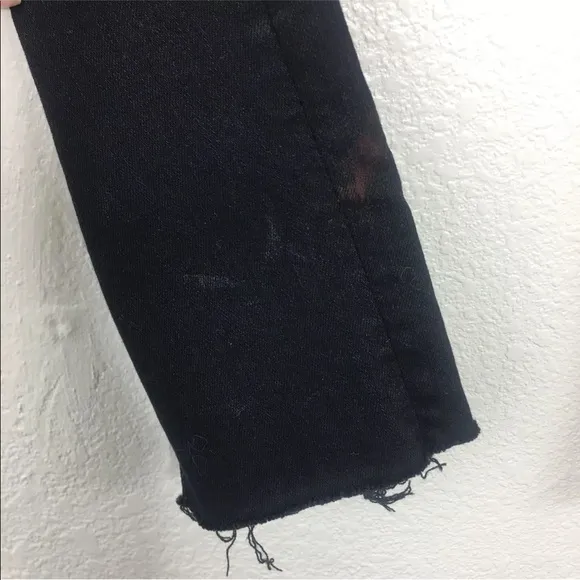 Mother Looker Ankle Fray Guilty As Sin Black Jean