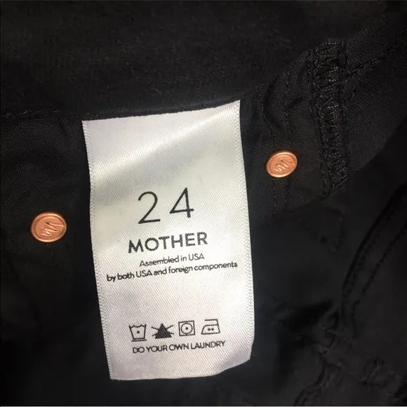 Mother Looker Ankle Fray Guilty As Sin Black Jean