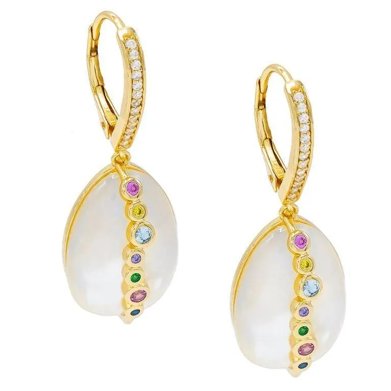 Mother of Pearl Huggie Earring