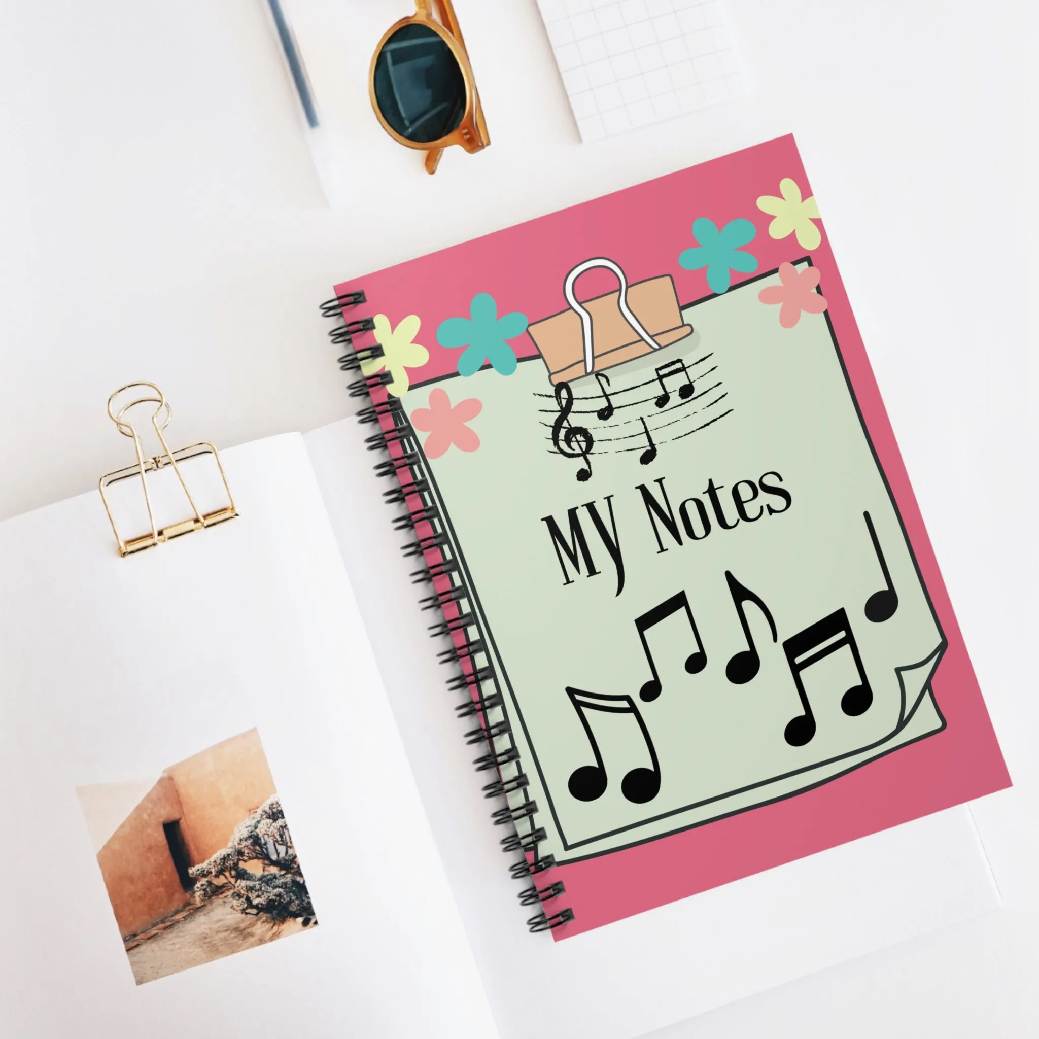 My Notes Musical Design Spiral Notebook - Ruled Line