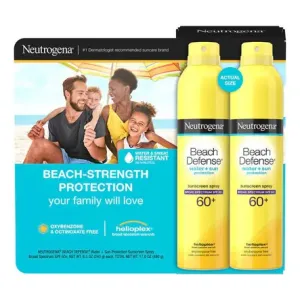 Neutrogena Beach Defense Sunscreen Spray SPF 60  Twinpack