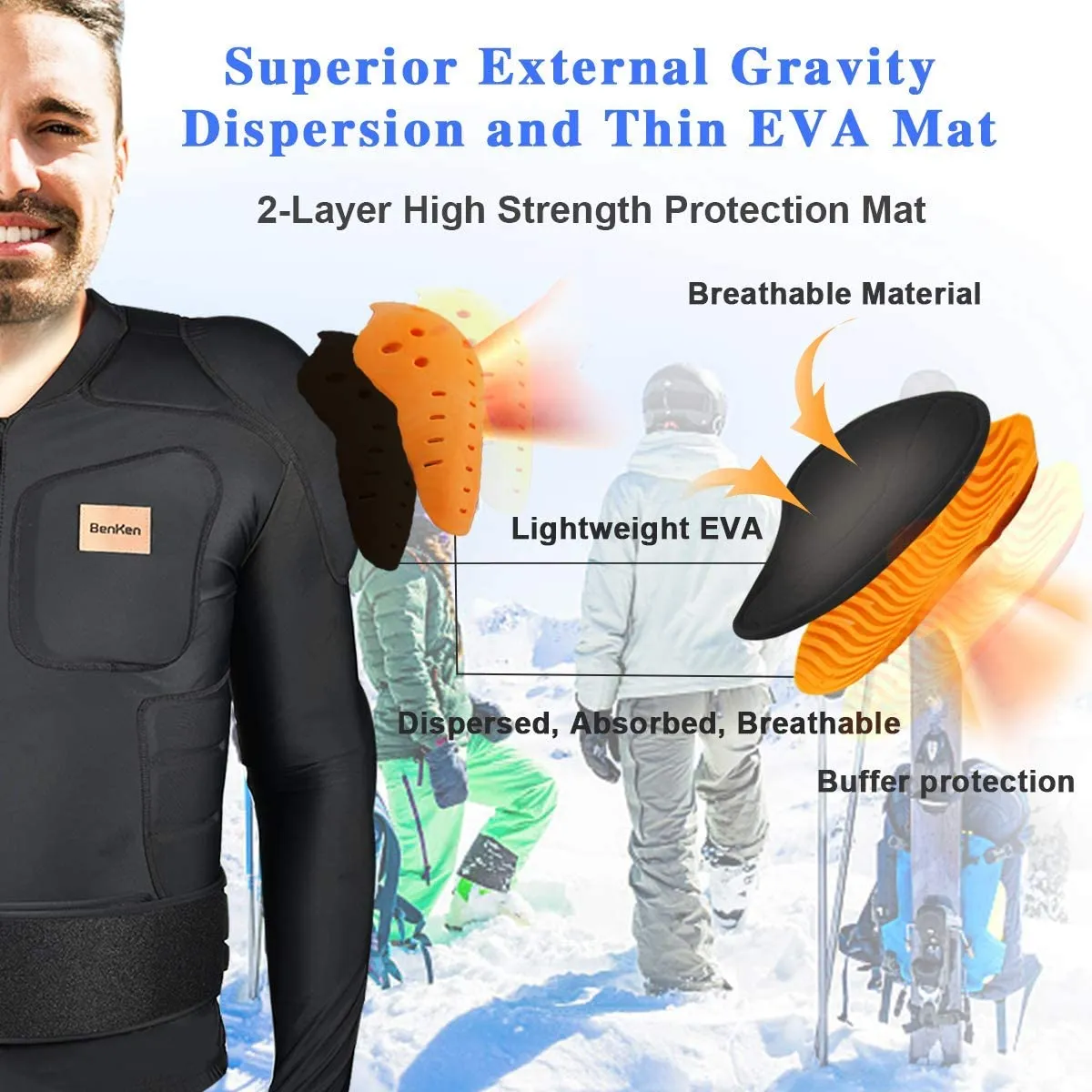 New BenKen Outdoor Anti-Collision Protective Gear Unisex Full Body Armour Protector Protects against a variety of activities & sports! Sz M