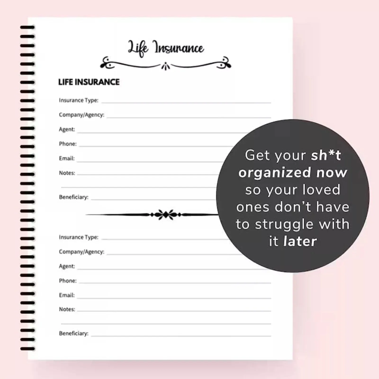 NEW Fuck I'm Dead: I'm Dead Now What Planning Book Final Wishes End of Life Planner, Pink