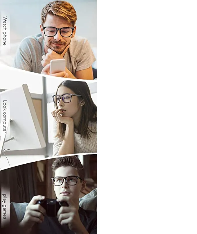 New MEETSUN Blue Light Blocking Glasses, Anti Eye Strain Headache (Sleep Better),Computer Glasses UV400 Transparent Lens, Black