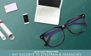 New MEETSUN Blue Light Blocking Glasses, Anti Eye Strain Headache (Sleep Better),Computer Glasses UV400 Transparent Lens, Black