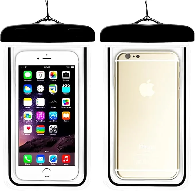 New Universal IPX8 Waterproof Anti Sinking Phone Case Water Proof Bag With Lanyard Fits All Phones Up To 7.5in, also can be used as dry bag for keys, cash, cards etc! Great for Protection & taking underwater pics! Clear