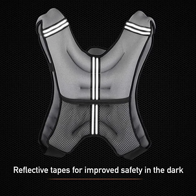 New ZELUS Weighted Vest 12lbs. Weight Vest with Reflective Stripe for Workout, Strength Training, Running, Fitness, Muscle Building, Weightlifting