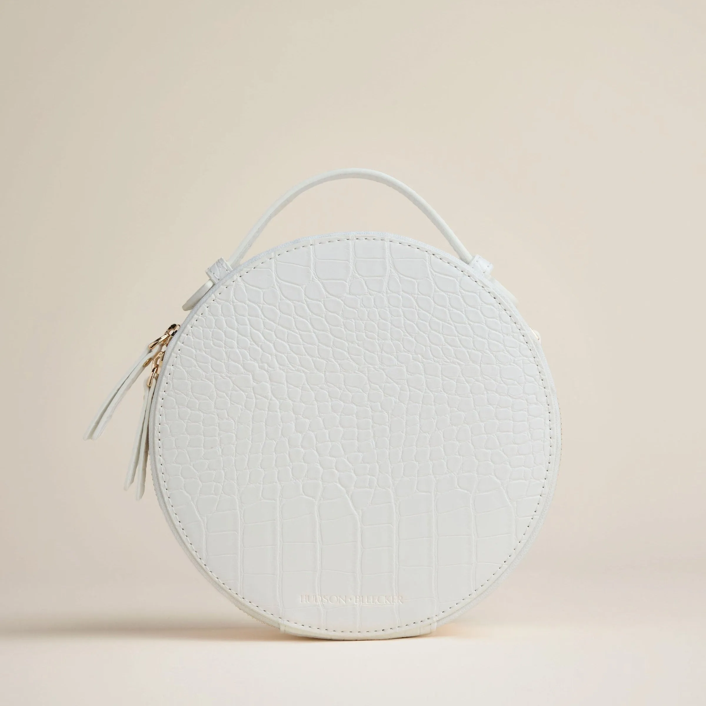 Nomad Round Travel Bag - White Crocodile